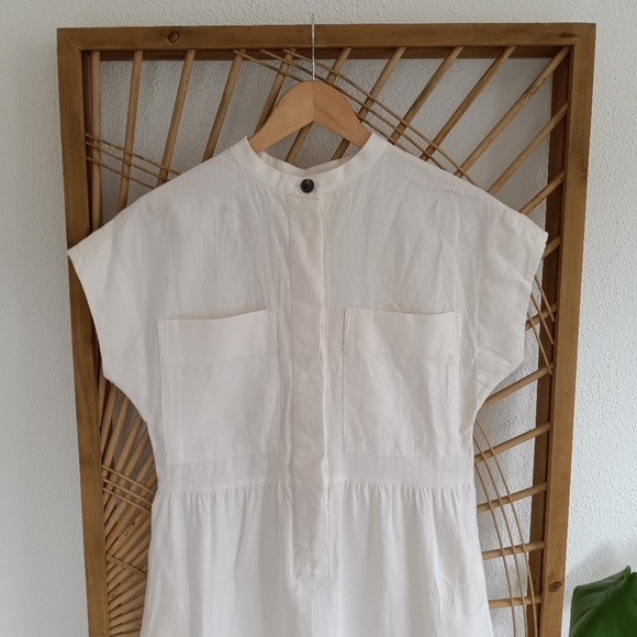 Everlane The Craft Button Front Linen Dress White Cream / Size XXS - Picture 5 of 17
